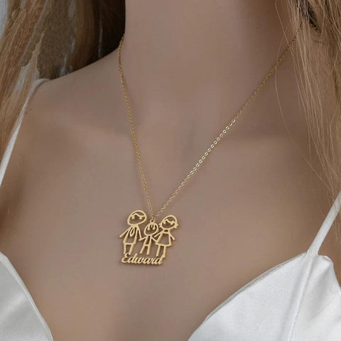 Personalized hand-painted graffiti family necklace - Cushy Pups