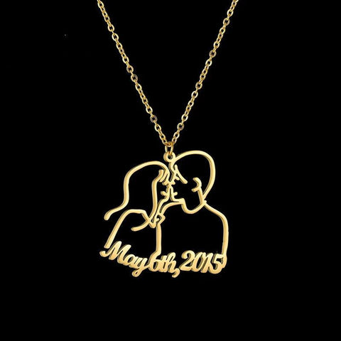 Personalized hand-painted graffiti family necklace - Cushy Pups