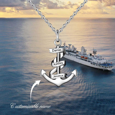 Personalized Lettering Anchor Necklace - Cushy Pups