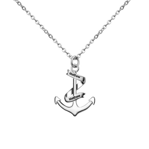 Personalized Lettering Anchor Necklace - Cushy Pups