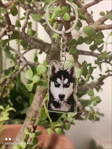 personalized pet photo keychain | personalized dog keychain | dog keychain memorial - Cushy Pups