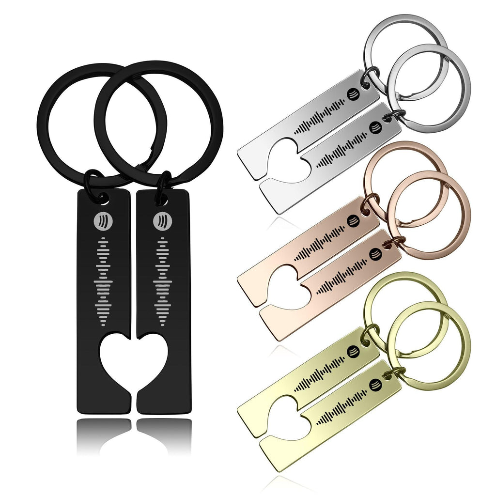 Personalized Spotify Song Code Couple Keychain - Cushy Pups