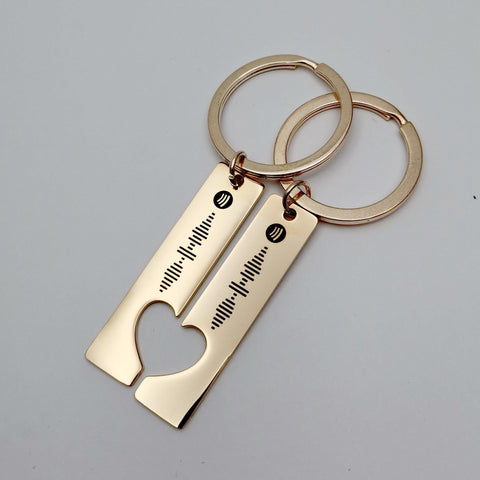 Personalized Spotify Song Code Couple Keychain - Cushy Pups