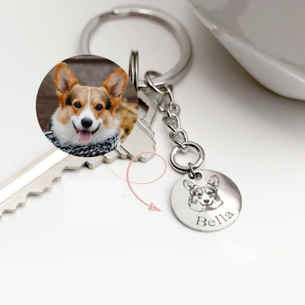 Pet Photo Keychain - Dog Picture Keychain, Cat Keyring, Cat Key Chains by Cushy Pups - Cushy Pups