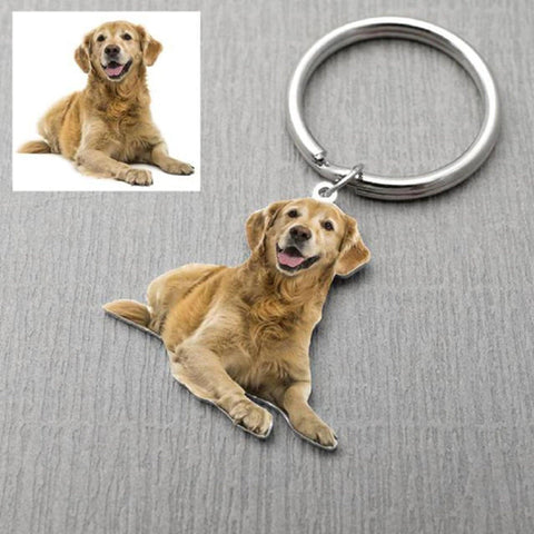 Pet Photo Keychain | Dog Photo Keychain | Pet Picture Keychain - Cushy Pups