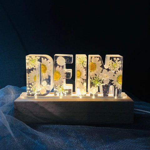 Resin Alphabet, Flowers in Resin, Dried Flowers for Resin, Flower Resin Art, Custom Resin Name with Flowers - Cushy Pups