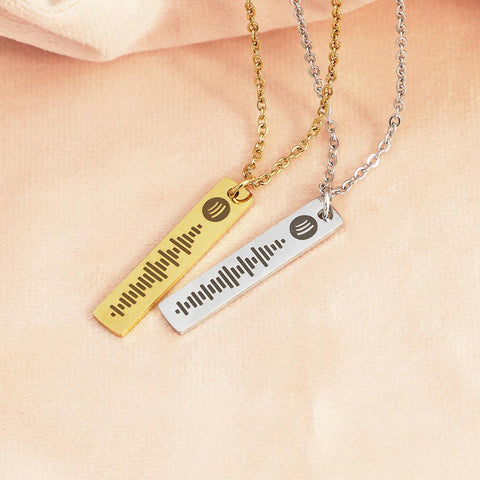 Spotify Code Necklace, Spotify Necklace, Spotify Playlist Necklace, Custom Spotify Code Necklace - Cushy Pups