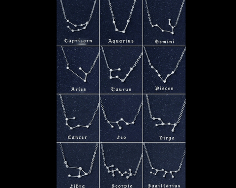 Zodiac Constellation Necklace - Zodiac Sign Pendant, Astrological Signs Necklace by Cushy Pups - Cushy Pups